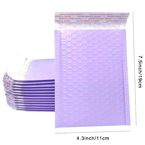 🫧 Bubble Mailers 💜 10 Pack Purple 4 X 8in Padded Self Sealing Envelopes☆》NWT《☆ - Picture 10 of 11